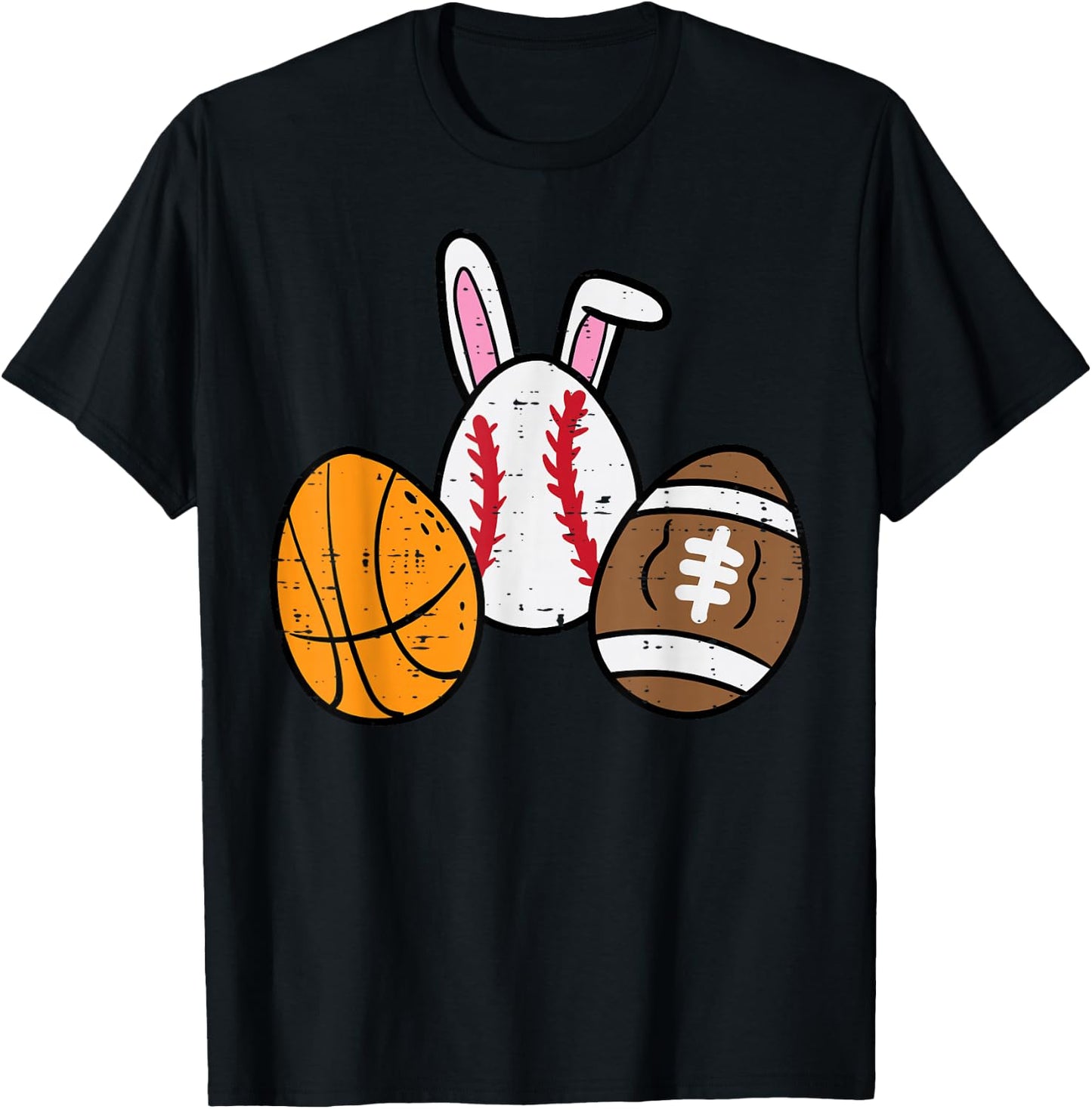 Easter Balls Basketball Baseball Football Boys Kid Men Women T-Shirt - T-Shirt | Black