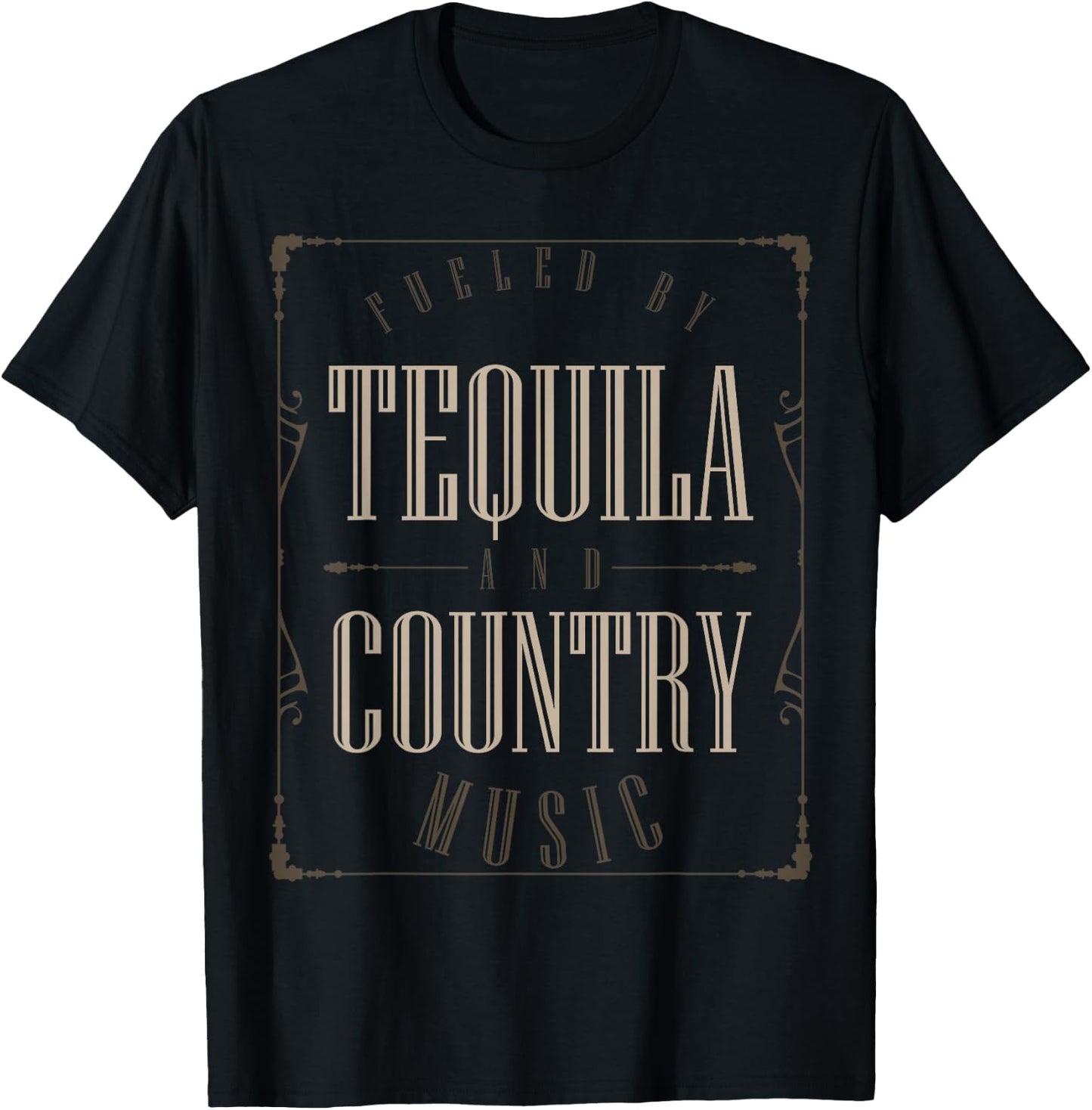 Tequila Drinking Western Lifestyle Country Music T-Shirt - T-Shirt | Black