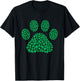Dog Paw Clovers St Patrick's Day Shamrock Irish Ireland T-Shirt - T-Shirt | Black