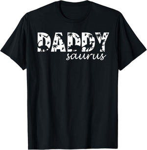 Daddysaurus T Rex Dinosaur Daddy Saurus Dad Family Matching T-Shirt - T-Shirt | Black