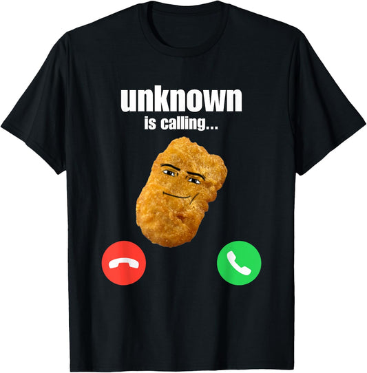Chicken Nugget Man Face Cowboy Meme T-Shirt - T-Shirt | Black