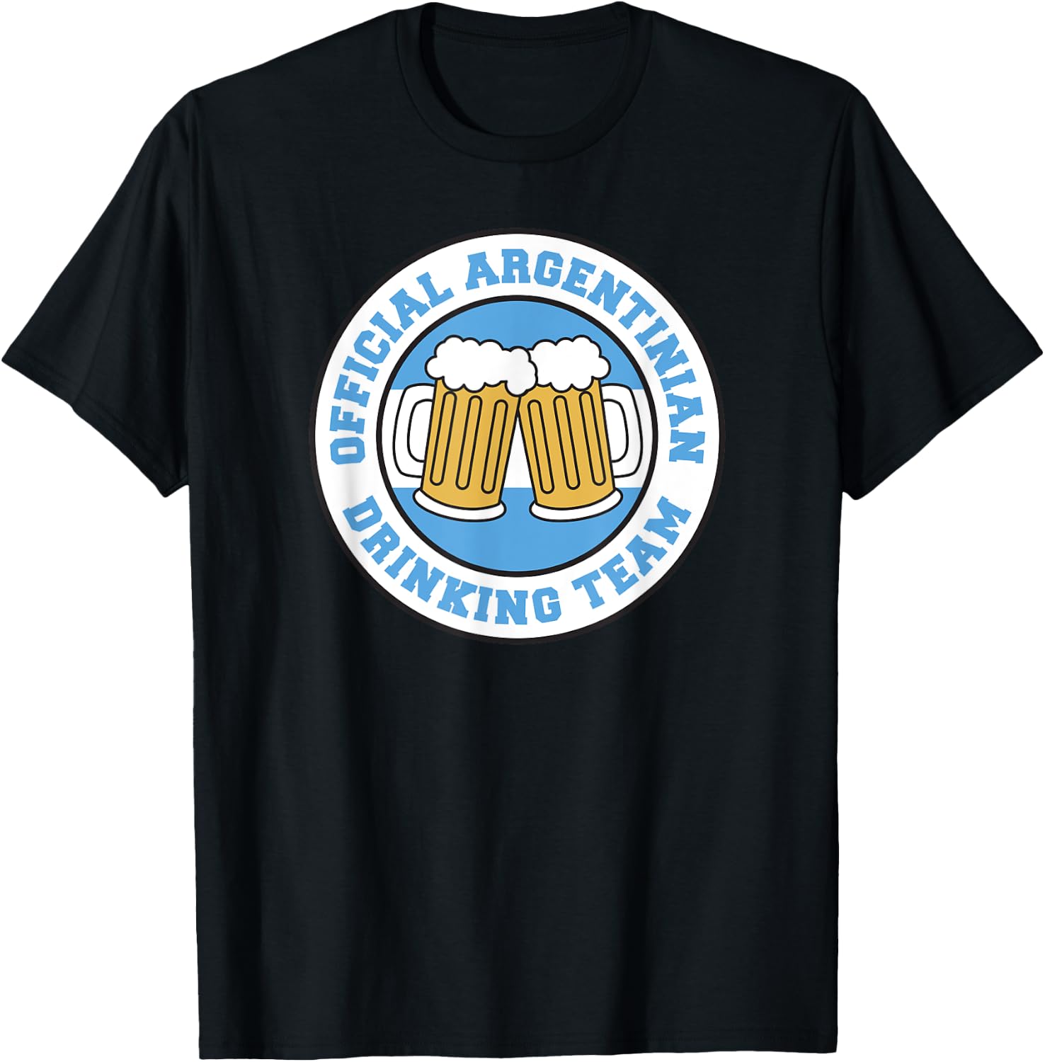 Official Argentinian Drinking Team Flag of Argentina Beer T-Shirt - T-Shirt | Black