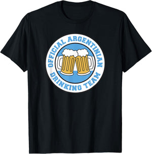 Official Argentinian Drinking Team Flag of Argentina Beer T-Shirt - T-Shirt | Black