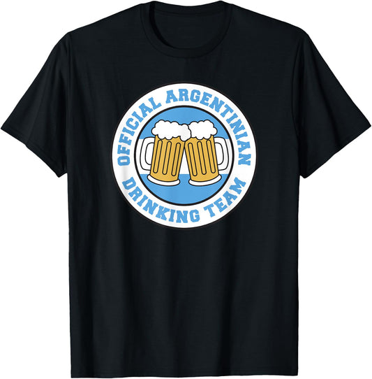 Official Argentinian Drinking Team Flag of Argentina Beer T-Shirt - T-Shirt | Black