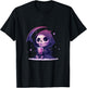 Chibi Grim Reaper Drinking Boba Tea T-Shirt - T-Shirt | Black