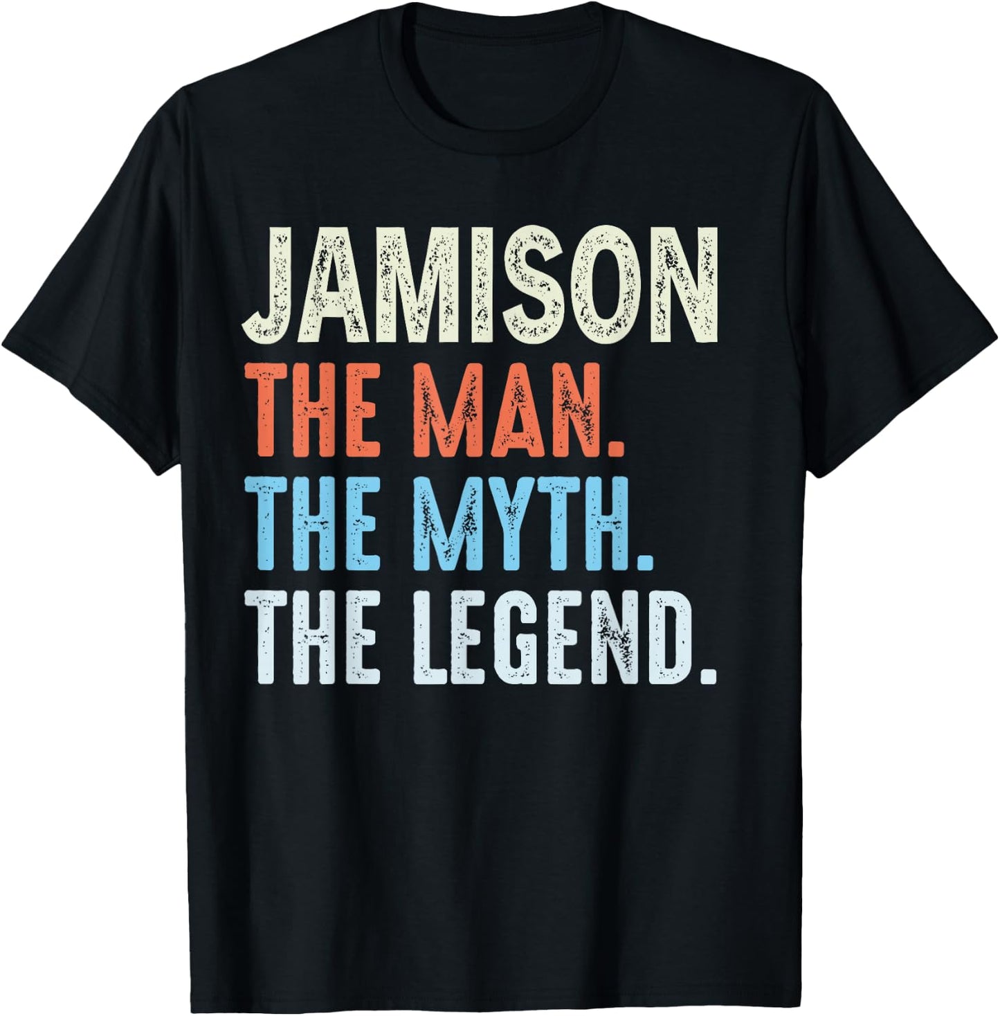 Jamison The Legend Name Personalized Cute Idea Men Vintage T-Shirt - T-Shirt | Black