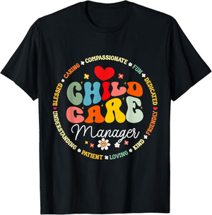 Childcare Director Manager Crew School Provider Teacher T-Shirt - T-Shirt | Black