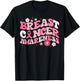 Groovy Breast Cancer Awareness Pink Ribbon Women Warrior T-Shirt - T-Shirt | Black