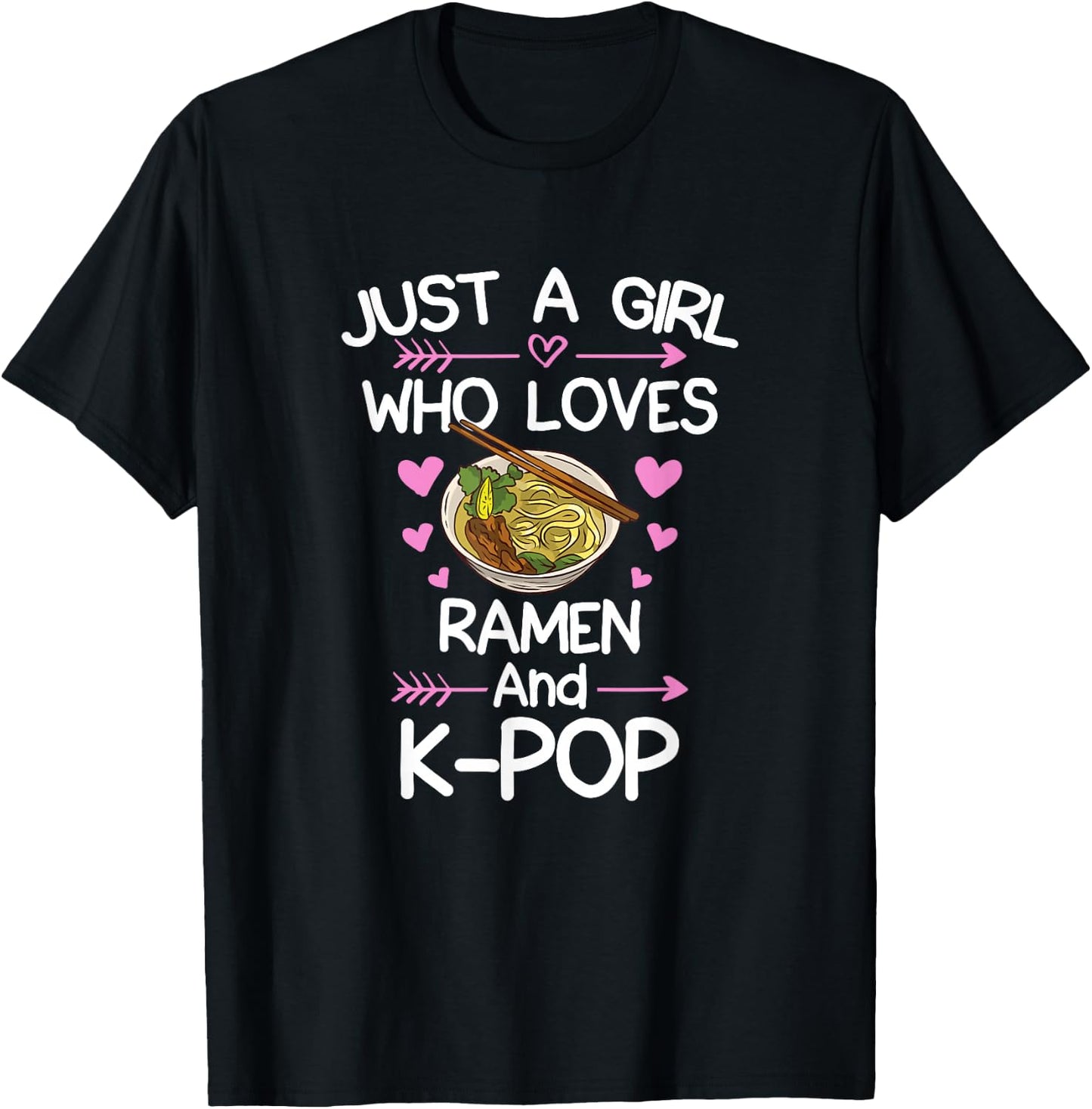 Ramen And K-Pop Anime for Teen Girls T-Shirt - T-Shirt | Black