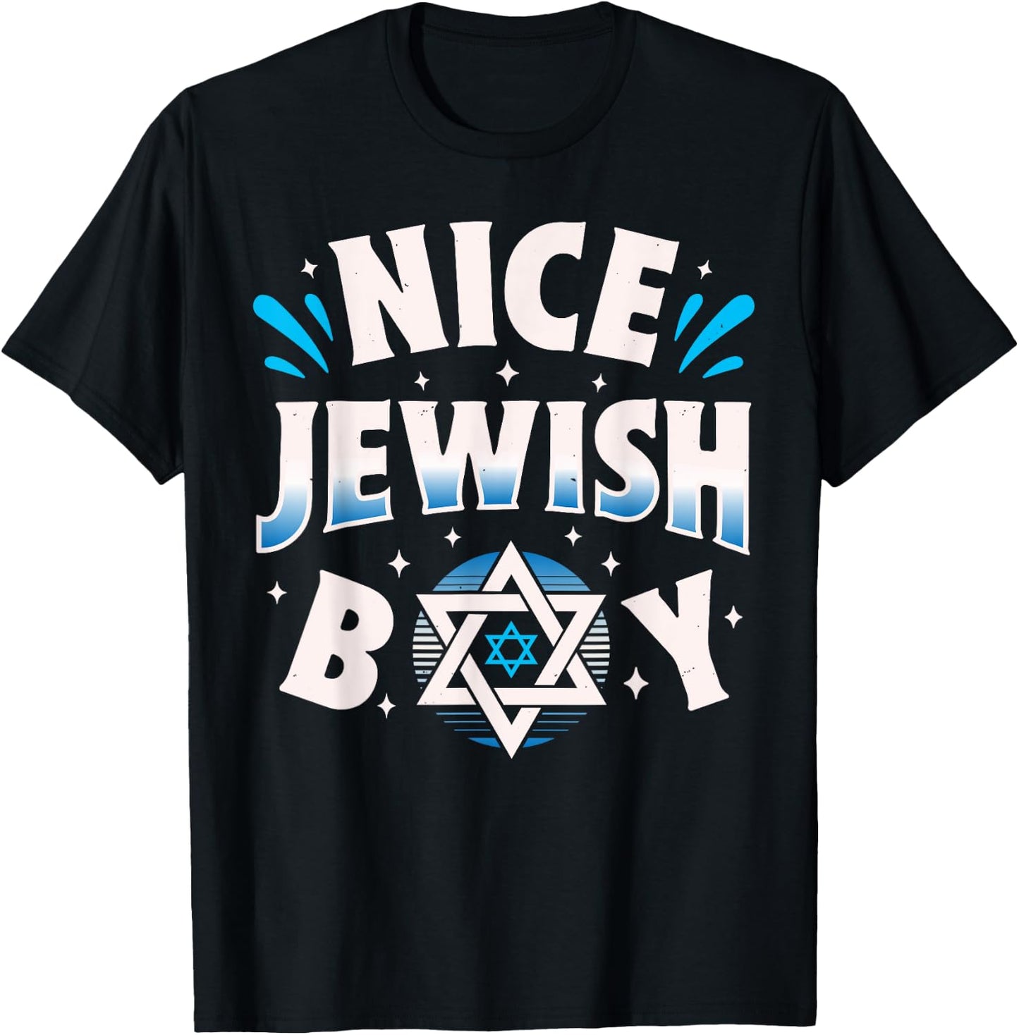 Nice Jewish Boy Hanukkah Chanukah Jews Judaism Star Of David T-Shirt - T-Shirt | Black