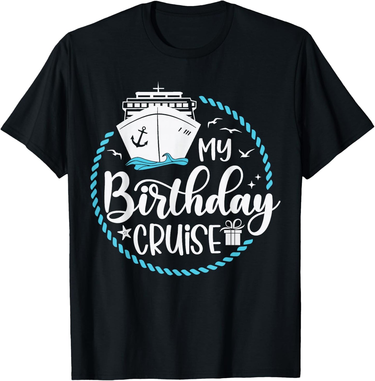 My Birthday Cruise , Small, Black T-Shirt - T-Shirt | Black
