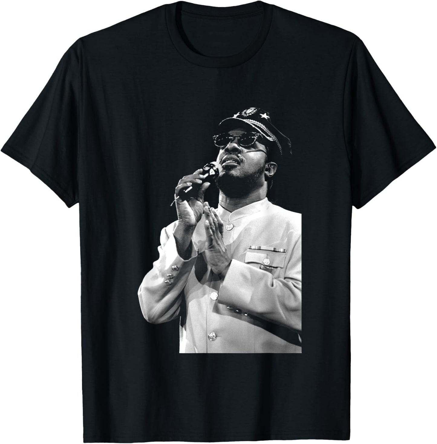 Stevie Wonder Live in London 1986 by Stephen Wright T-Shirt - T-Shirt | Black