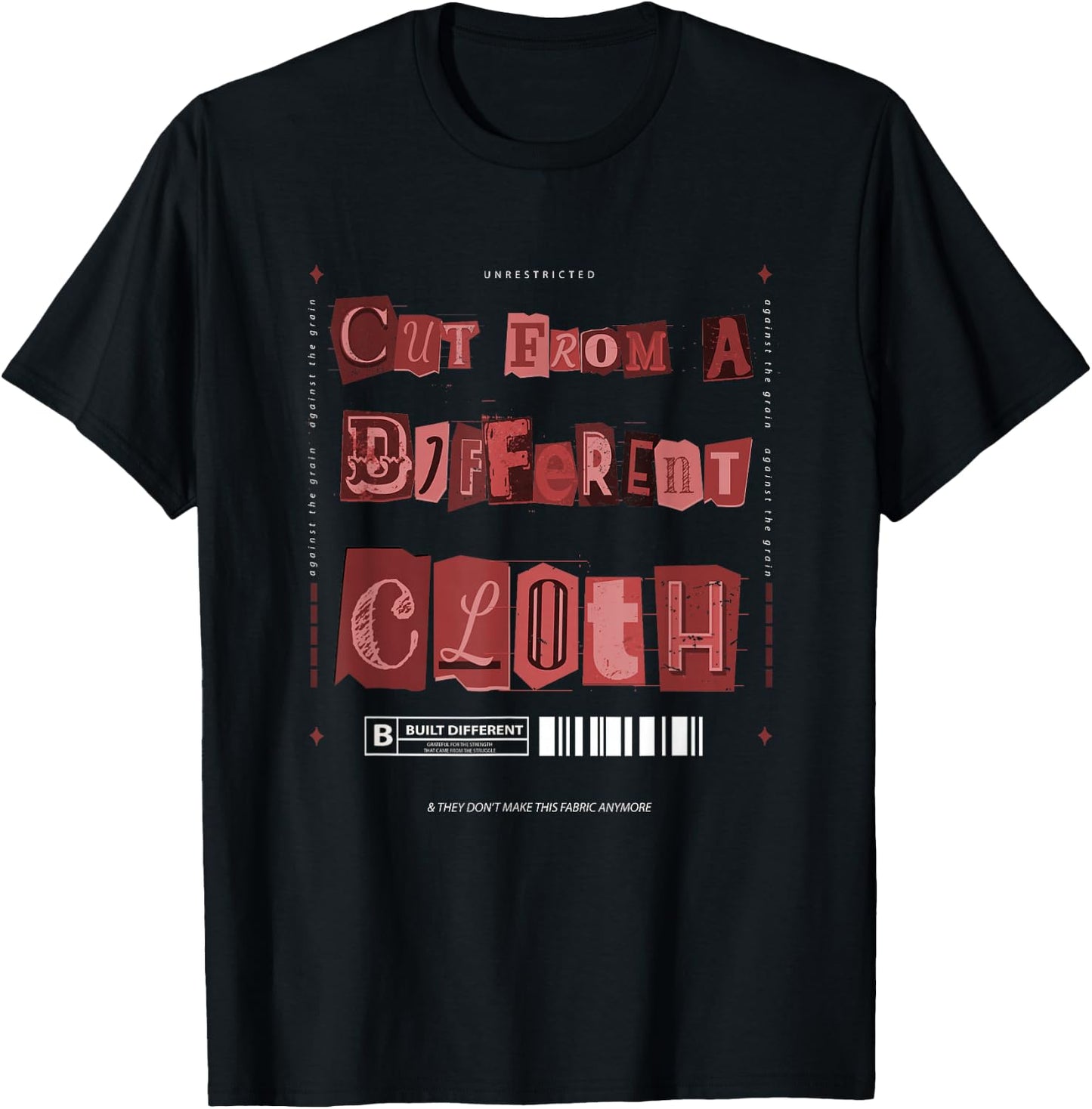 Maroon Burgundy Cut from A Different Cloth Maroon Graphic T-Shirt - T-Shirt | Black