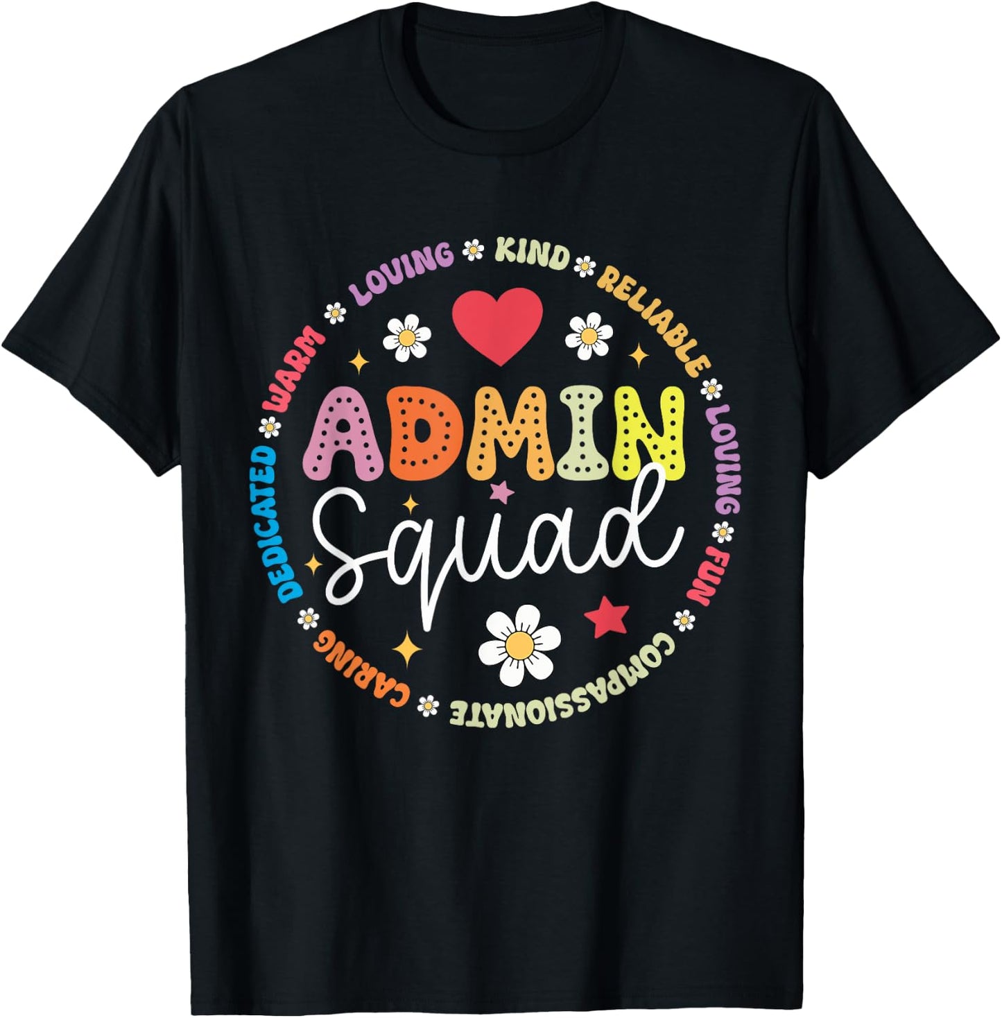 Cute Admin Squad Admin Assistants Office Squad T-Shirt - T-Shirt | Black
