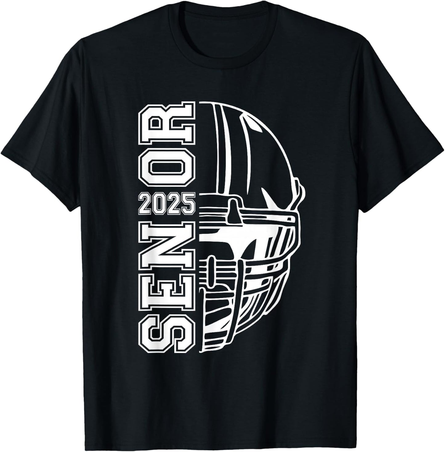 Graduate Senior Class of 2025 Graduation American Football T-Shirt - T-Shirt | Black