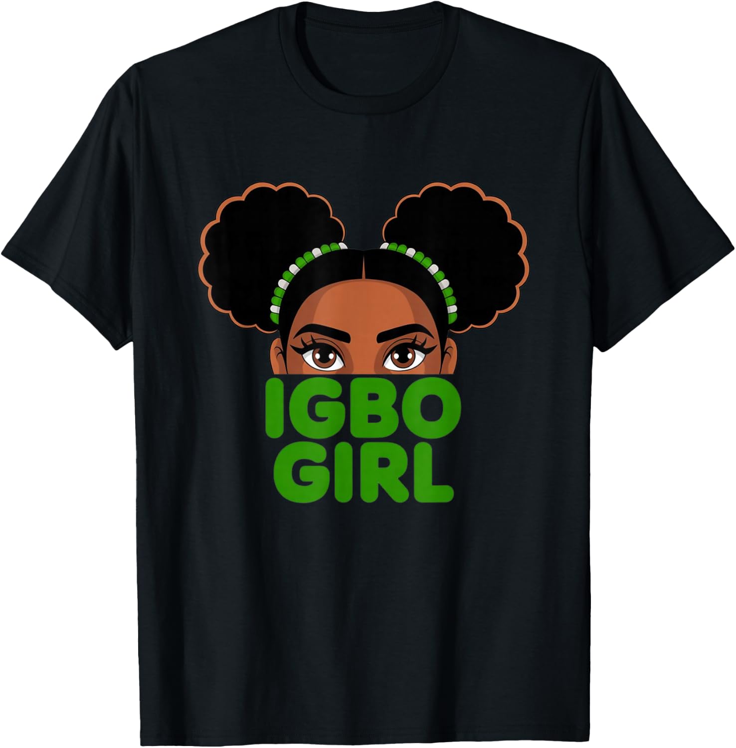 Igbo Girl - Cute Nigerian Girl Of Nigeria T-Shirt - T-Shirt | Black