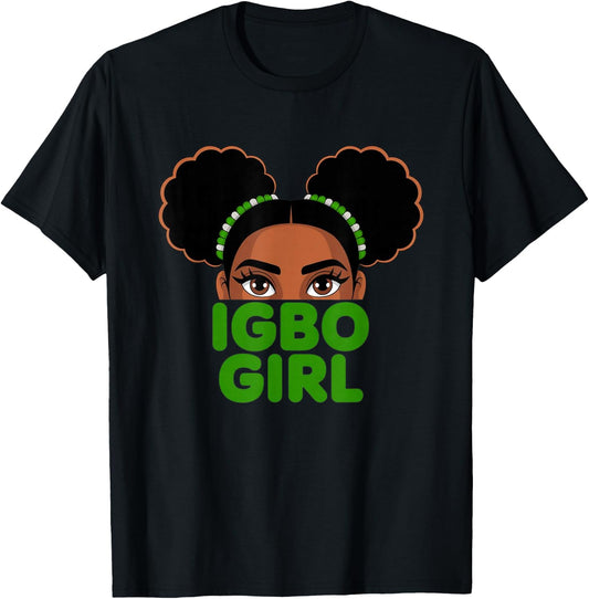 Igbo Girl - Cute Nigerian Girl Of Nigeria T-Shirt - T-Shirt | Black