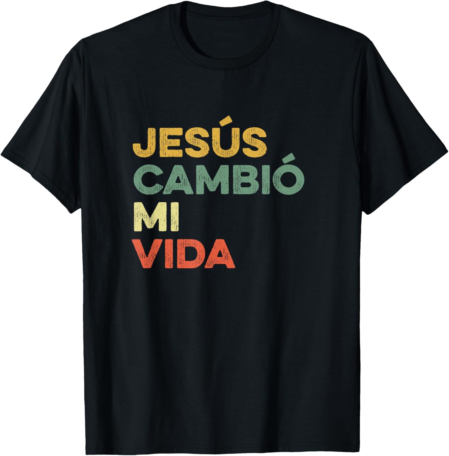 Jesus Cambio Mi Vida Hispanic God Believer Spanish Christian T-Shirt - T-Shirt | Black