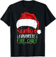Santa's Favorite Fire Chief Funny Christmas Firefighter T-Shirt - T-Shirt | Black