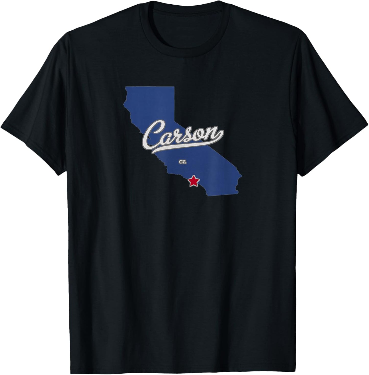 Carson California CA Map T-Shirt - T-Shirt | Black