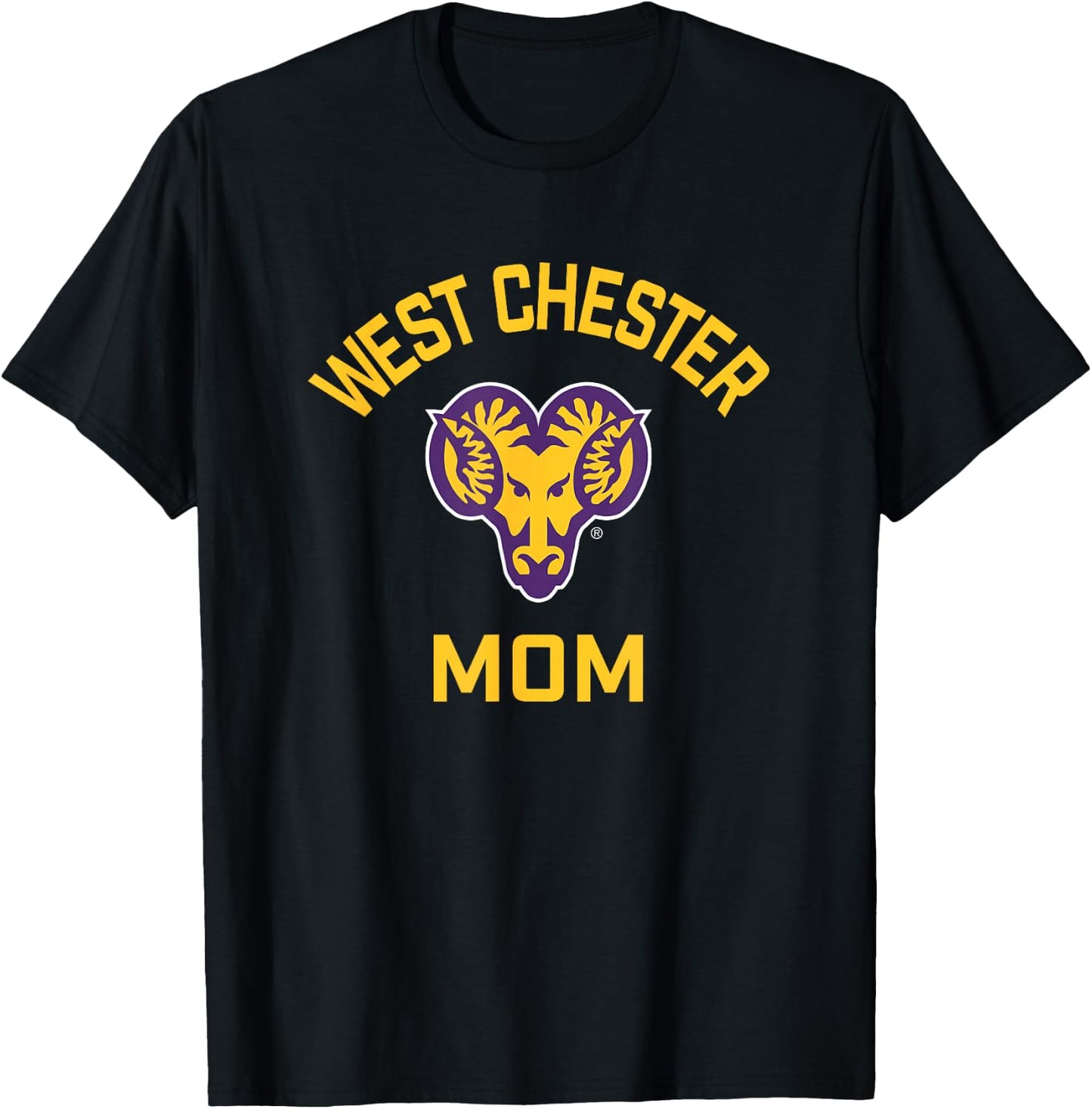 West Chester University Golden Rams Arched Mom T-Shirt - T-Shirt | Black