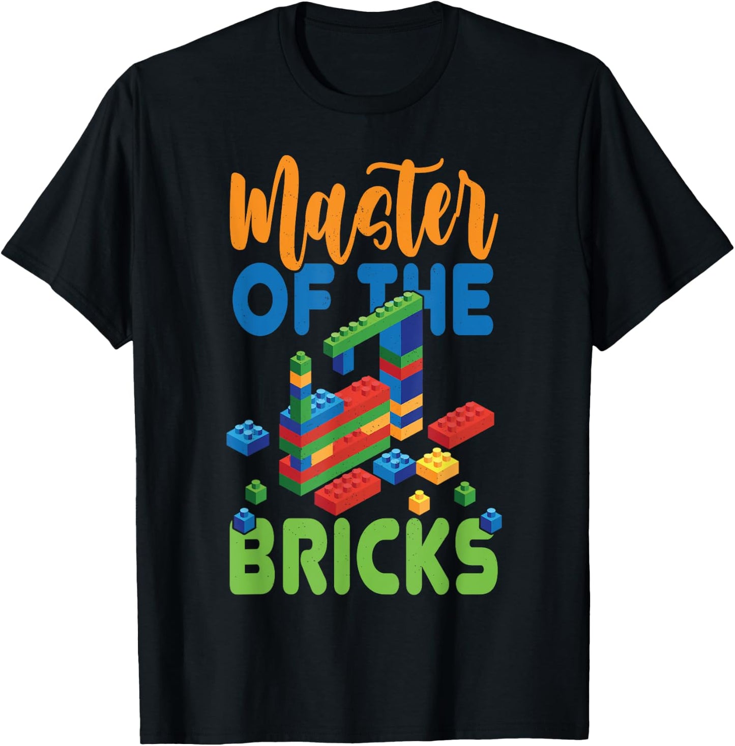 Master Builder Brick Building Blocks Master Of The Bricks T-Shirt - T-Shirt | Black