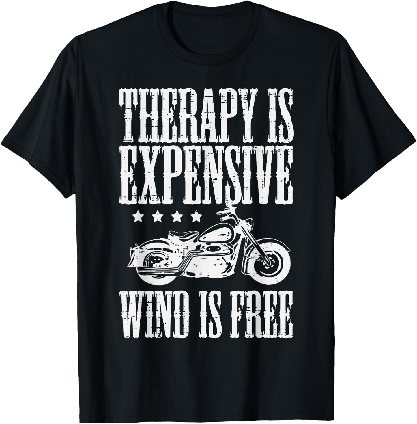 Biker Therapy Is Expensive Wind Free Men Boys Kids Women T-Shirt - T-Shirt | Black