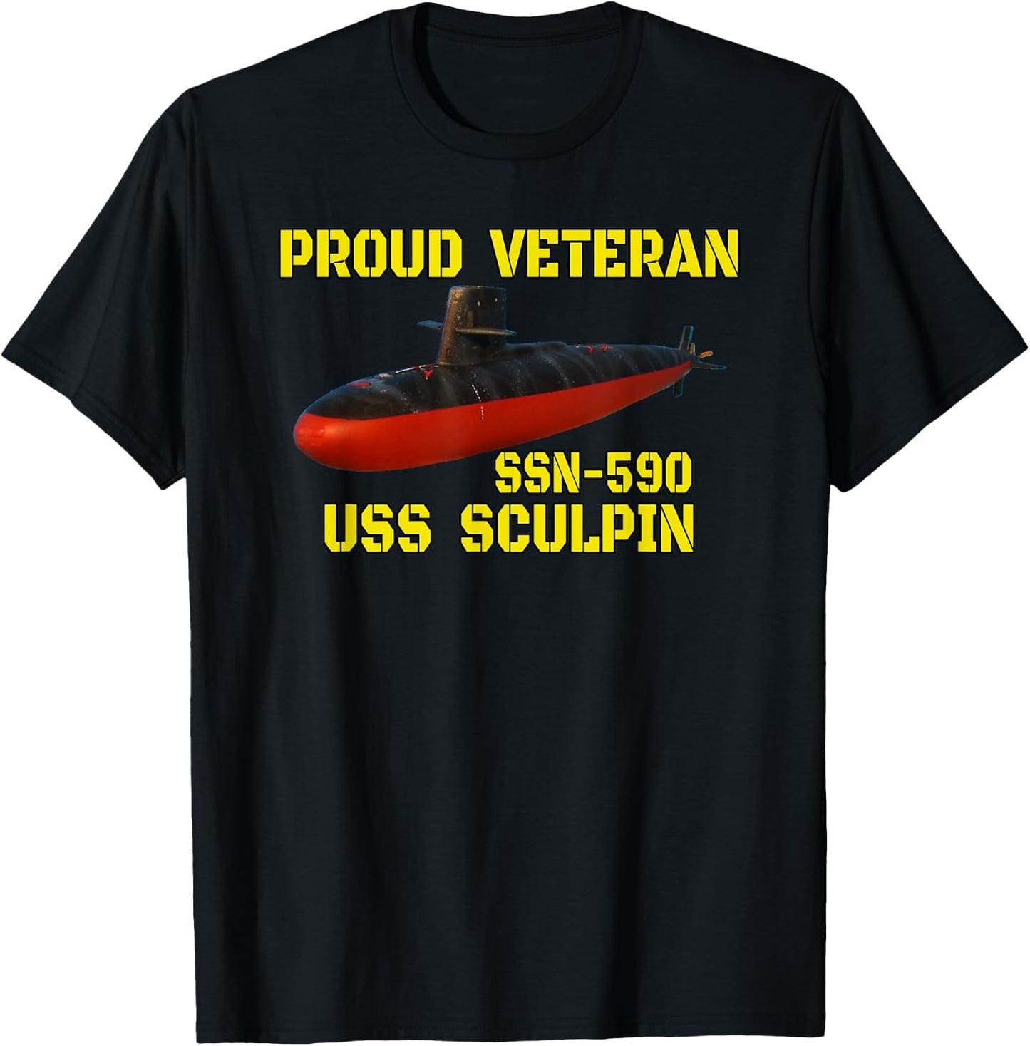 USS Sculpin SSN-590 Submarine Veterans Day Father Grandpa T-Shirt - T-Shirt | Black