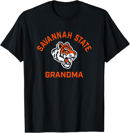 Savannah State University SSU Tigers Arched Grandma T-Shirt - T-Shirt | Black