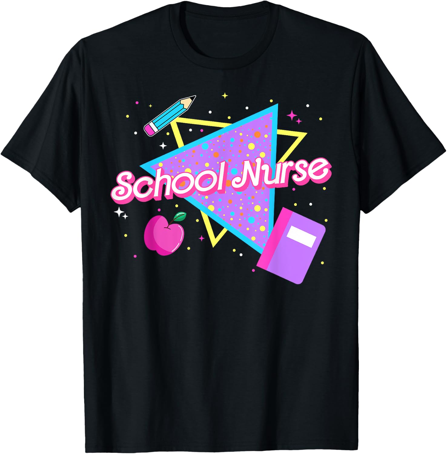 Cute School Nurse Back to school 80's 90's Retro Old School T-Shirt - T-Shirt | Black