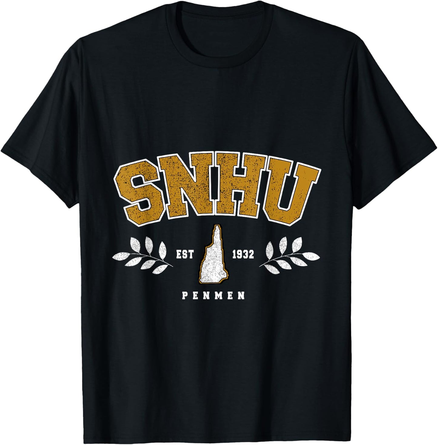 SNHU Arch Retro College University Athletic Sports T-Shirt - T-Shirt | Black