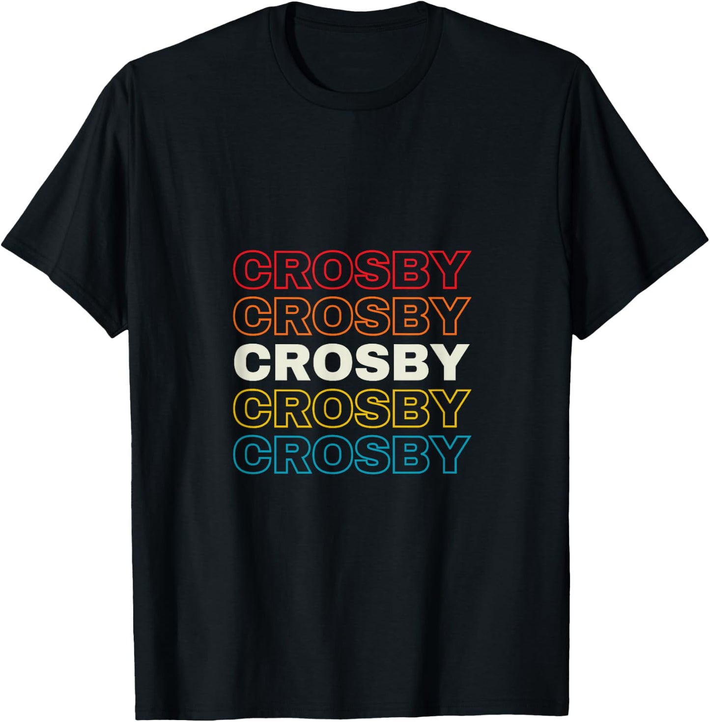 I Love Crosby Personalized Retro Sunset First Name T-Shirt - T-Shirt | Black