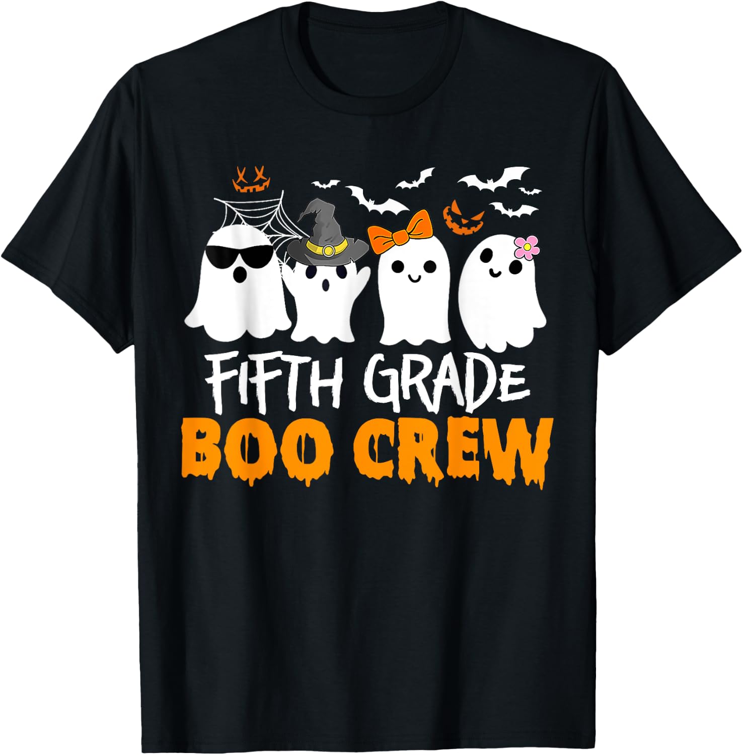 Funny Fifth Grade Boo Crew Halloween Teacher Costume T-Shirt - T-Shirt | Black