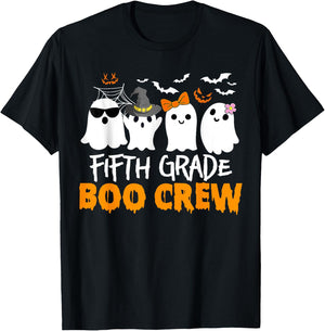 Funny Fifth Grade Boo Crew Halloween Teacher Costume T-Shirt - T-Shirt | Black