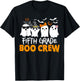 Funny Fifth Grade Boo Crew Halloween Teacher Costume T-Shirt - T-Shirt | Black