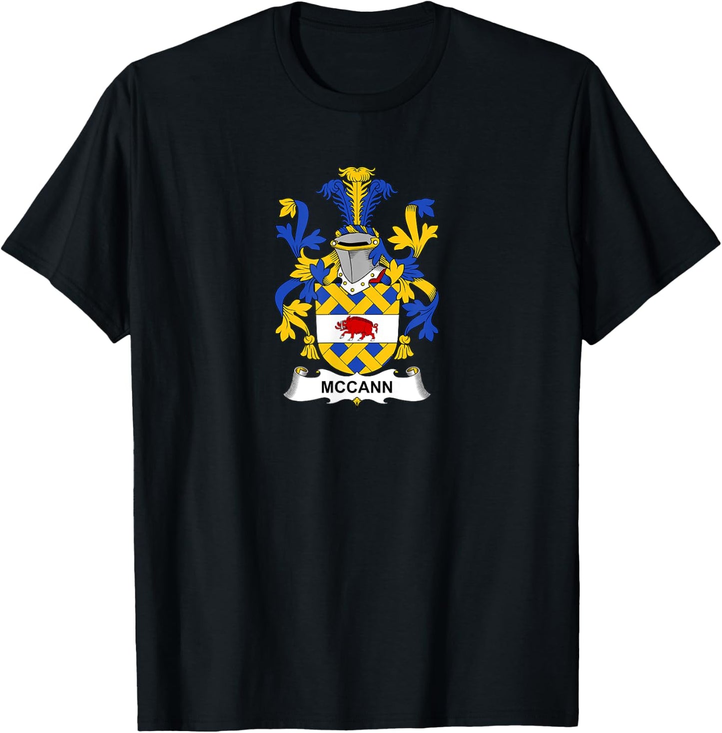 McCann Coat of Arms - Family Crest T-Shirt - T-Shirt | Black