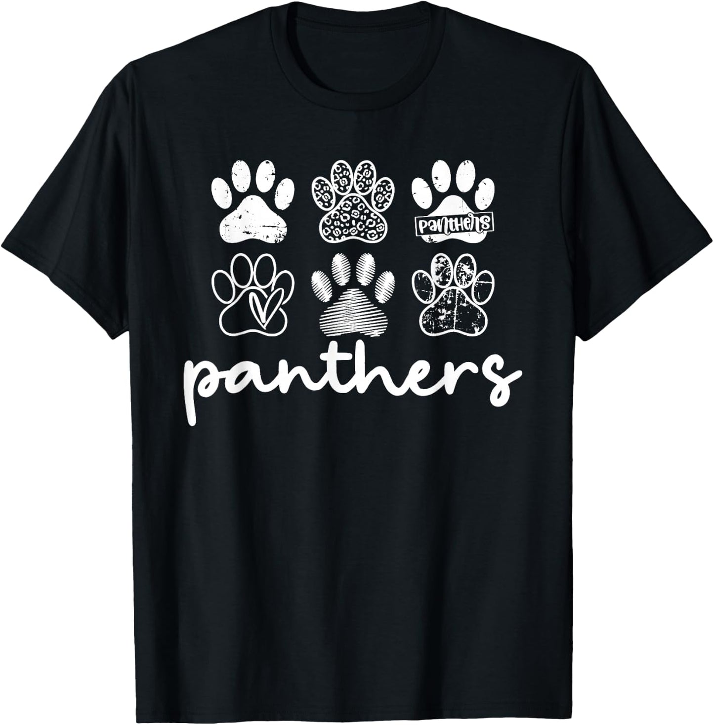 Vintage Panthers School Sports Name Women Kids T-Shirt - T-Shirt | Black