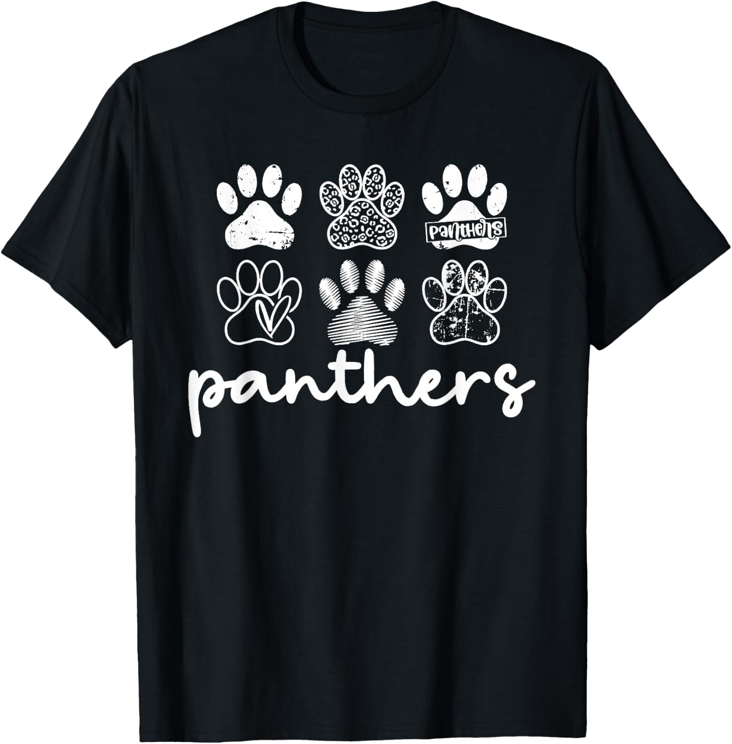 Vintage Panthers School Sports Name Women Kids T-Shirt - T-Shirt | Black