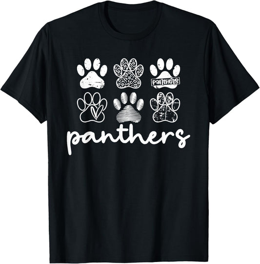 Vintage Panthers School Sports Name Women Kids T-Shirt - T-Shirt | Black
