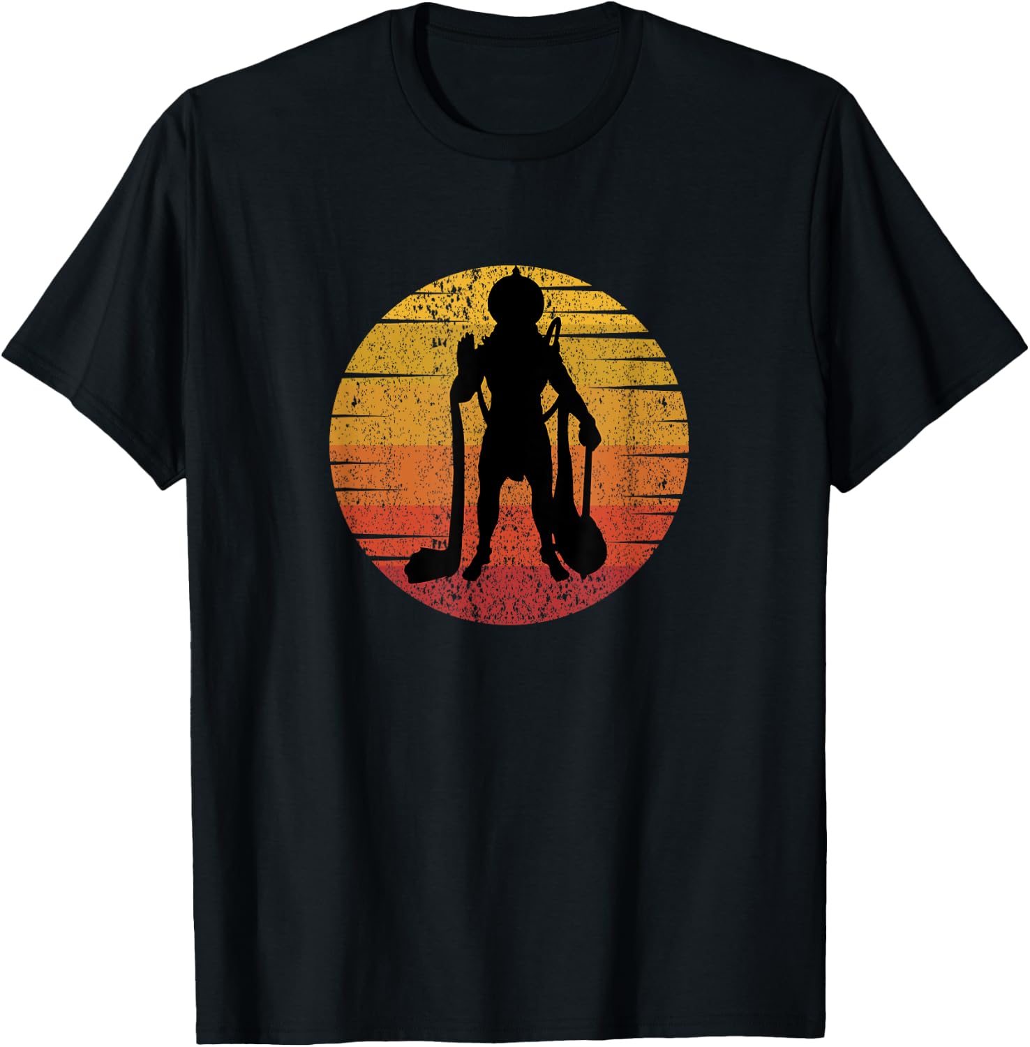 Retro Vintage Hindu God Lord Hanuman Monkey God Men Women T-Shirt - T-Shirt | Black