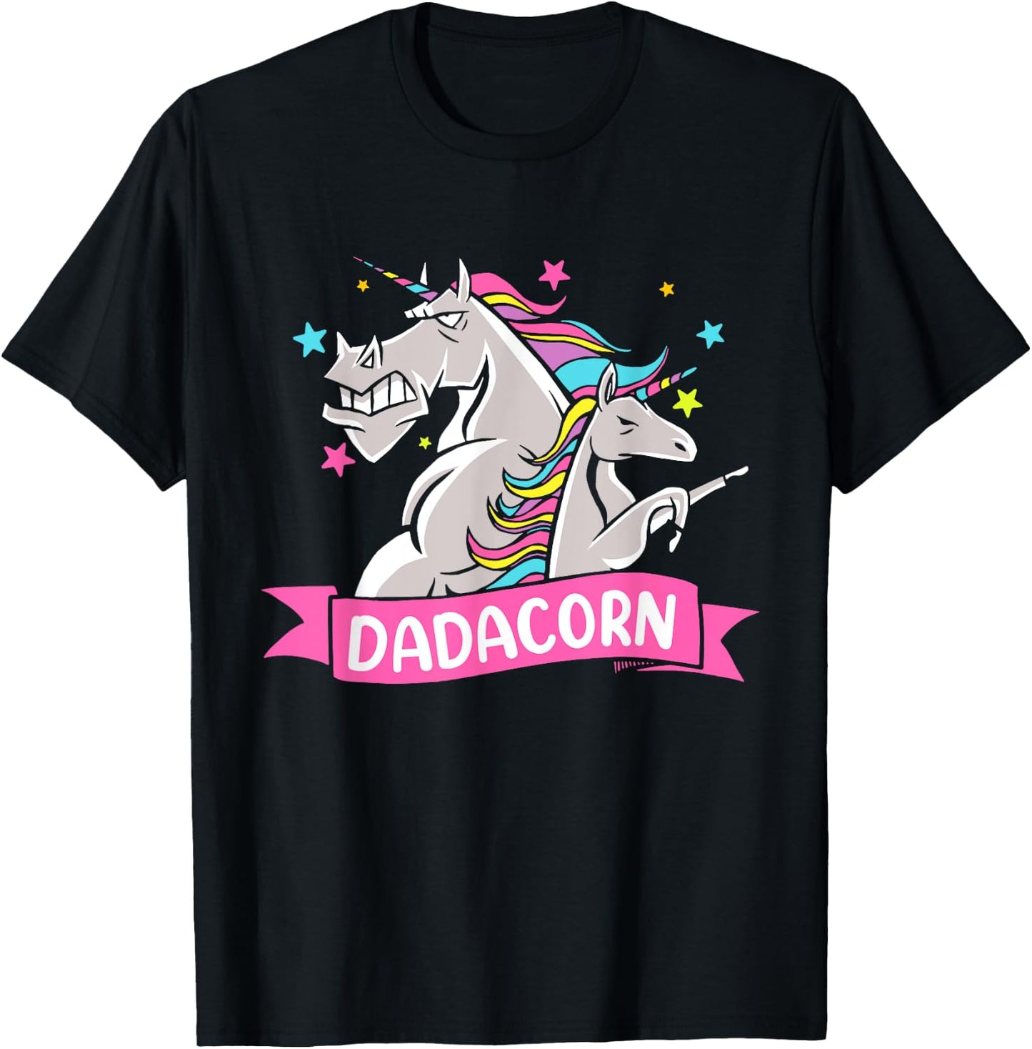 Fathers Day Gift Unicorn Dad Shirt Funny Dadacorn Kids Men T-Shirt - T-Shirt | Black