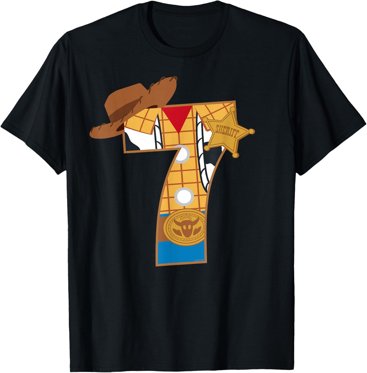 Disney and Pixar's Toy Story Seventh Birthday 7 Years Old T-Shirt - T-Shirt | Black
