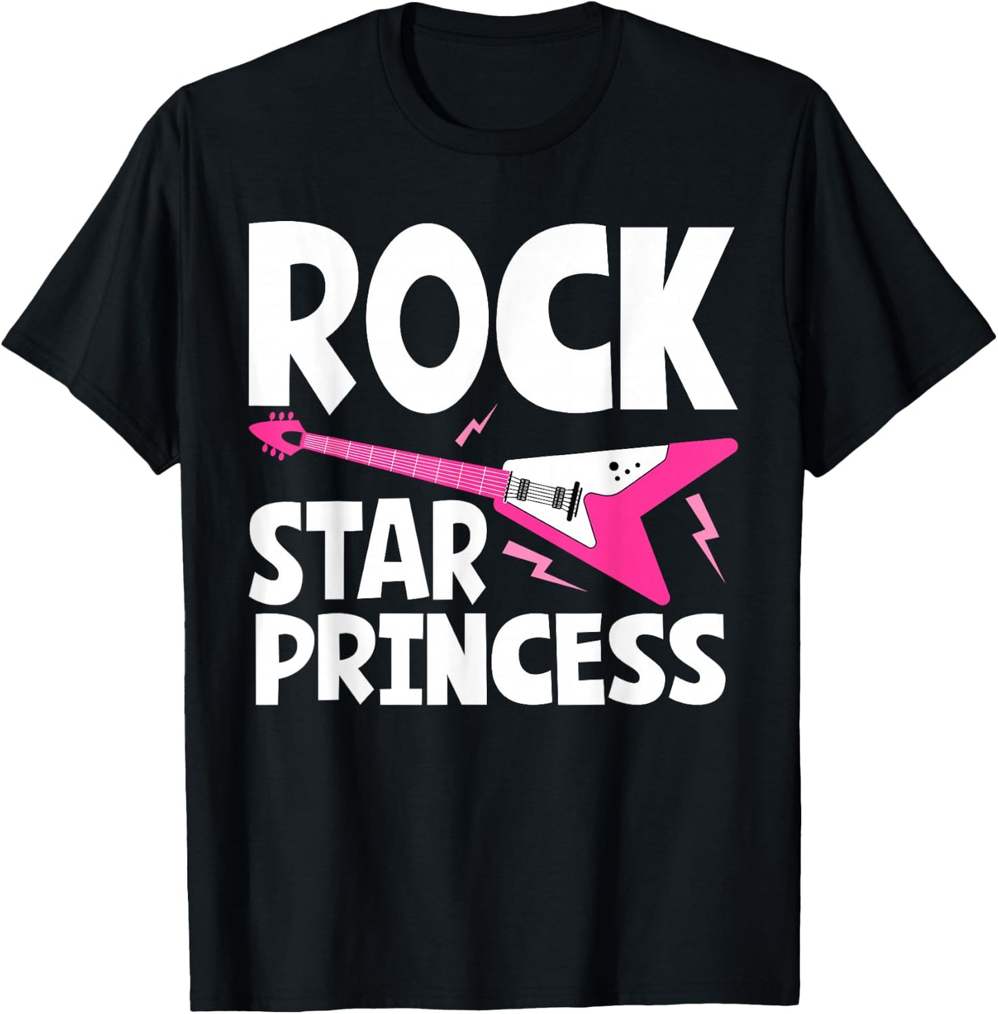 Rock Star Princess Guitar Music T-Shirt - T-Shirt | Black
