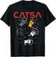 Catsa Cat Astronauts Funny Kitten Space Women Girls Kids Men T-Shirt - T-Shirt | Black
