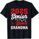 2025 Band Senior Grandma Class of 2025 Graduation T-Shirt - T-Shirt | Black
