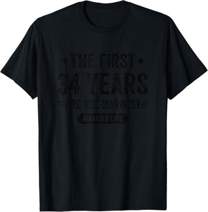 34 Year Wedding Anniversary Married Couples 34th Anniversary T-Shirt - T-Shirt | Black