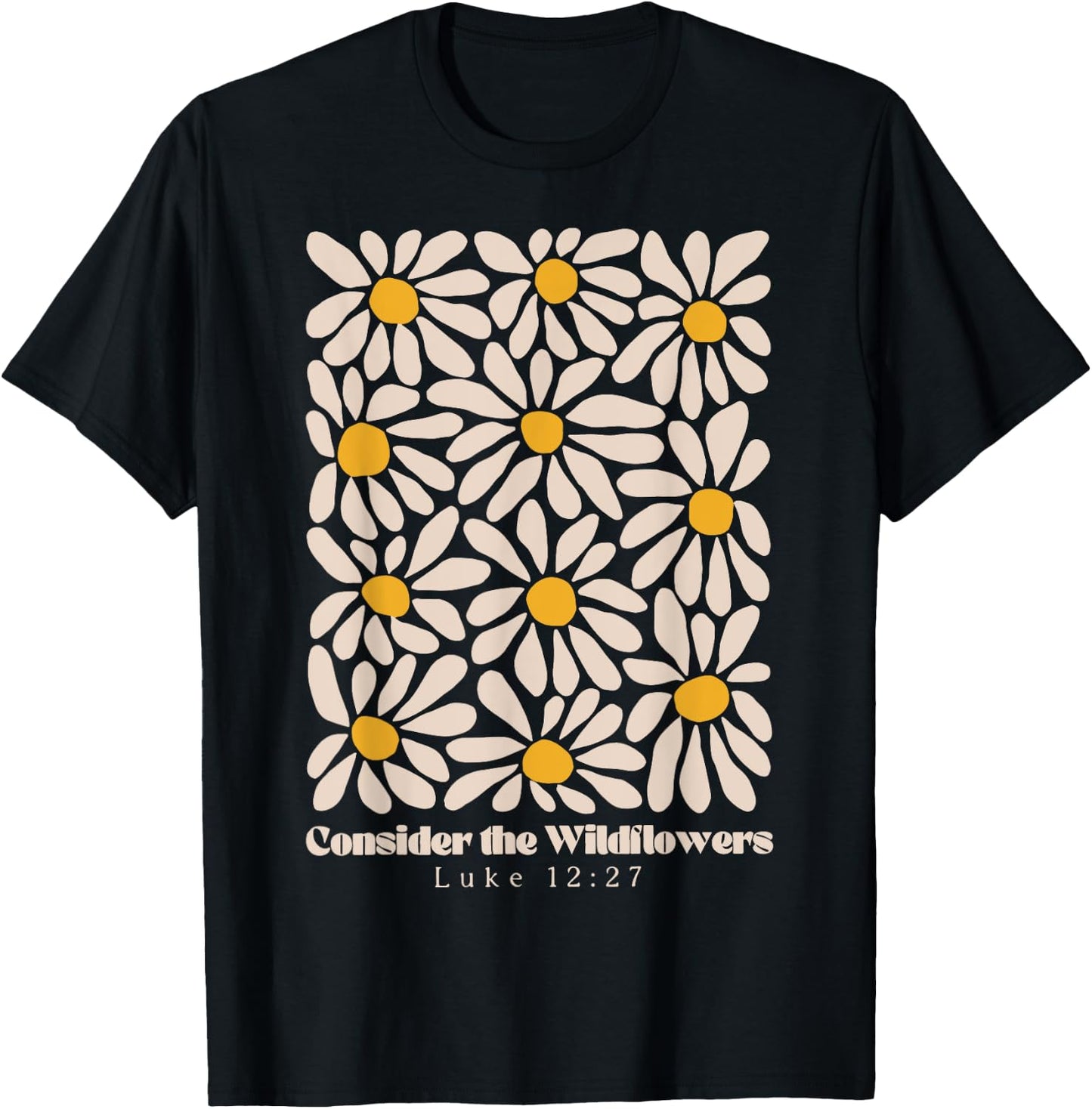 Consider the Wildflowers Retro Christian Jesus T-Shirt - T-Shirt | Black