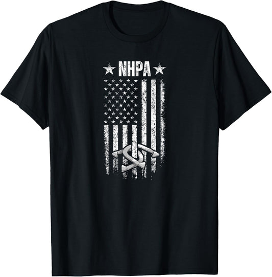 National Horseshoe Pitchers Association NHPA Distressed Flag T-Shirt - T-Shirt | Black