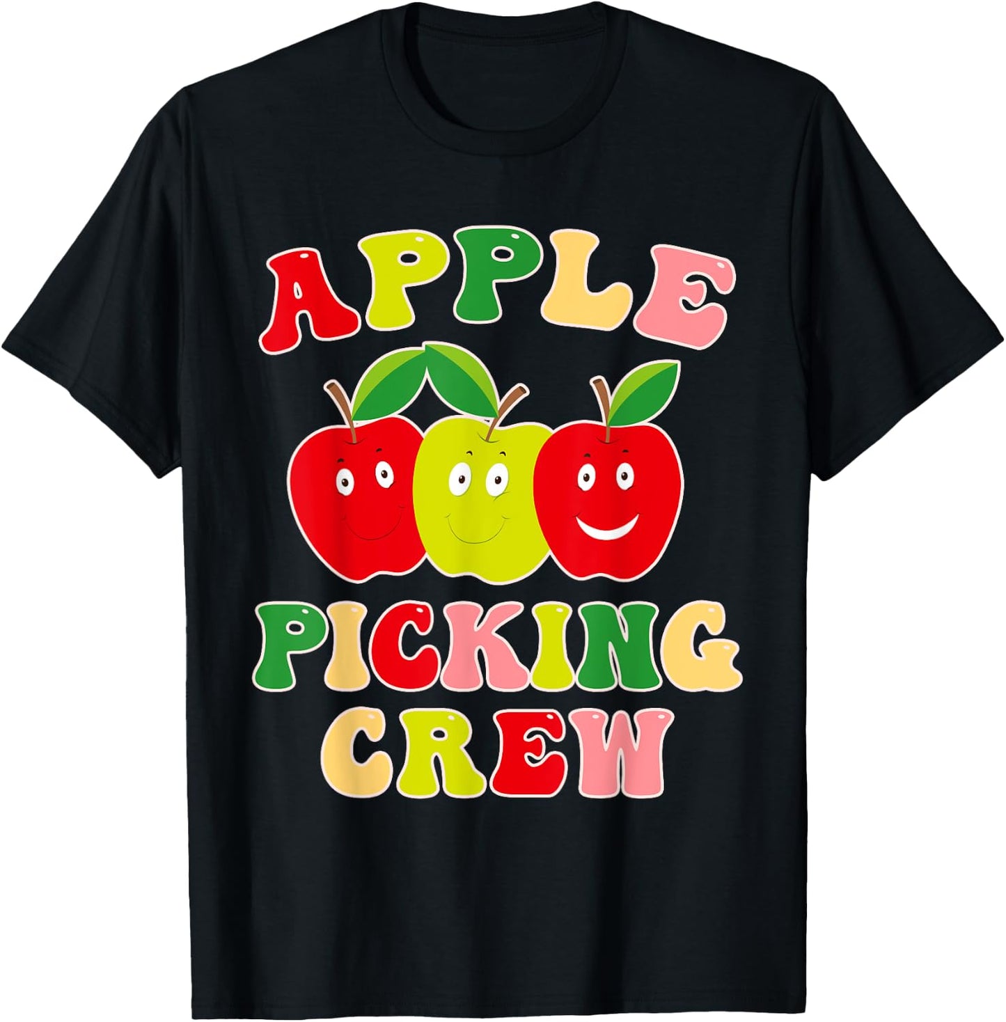 Apple Picking Crew Apple Picking Outfit Apple Harvest Season T-Shirt - T-Shirt | Black