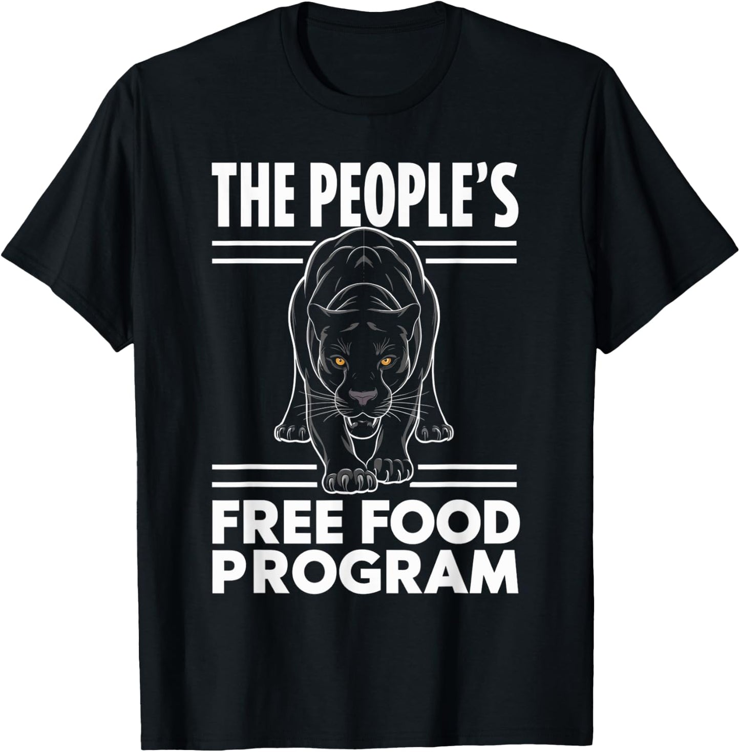 Powerful Panther The People's Free Food Program T-Shirt - T-Shirt | Black